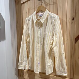 Croft & Barrow Light Yellow Striped Casual Shirt